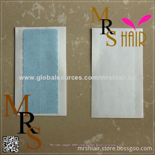 Super adhesives blue replacement tape for Brazilian hair, 4cm*0.8cm, 24 tabs, 2 sheets, double-sided
